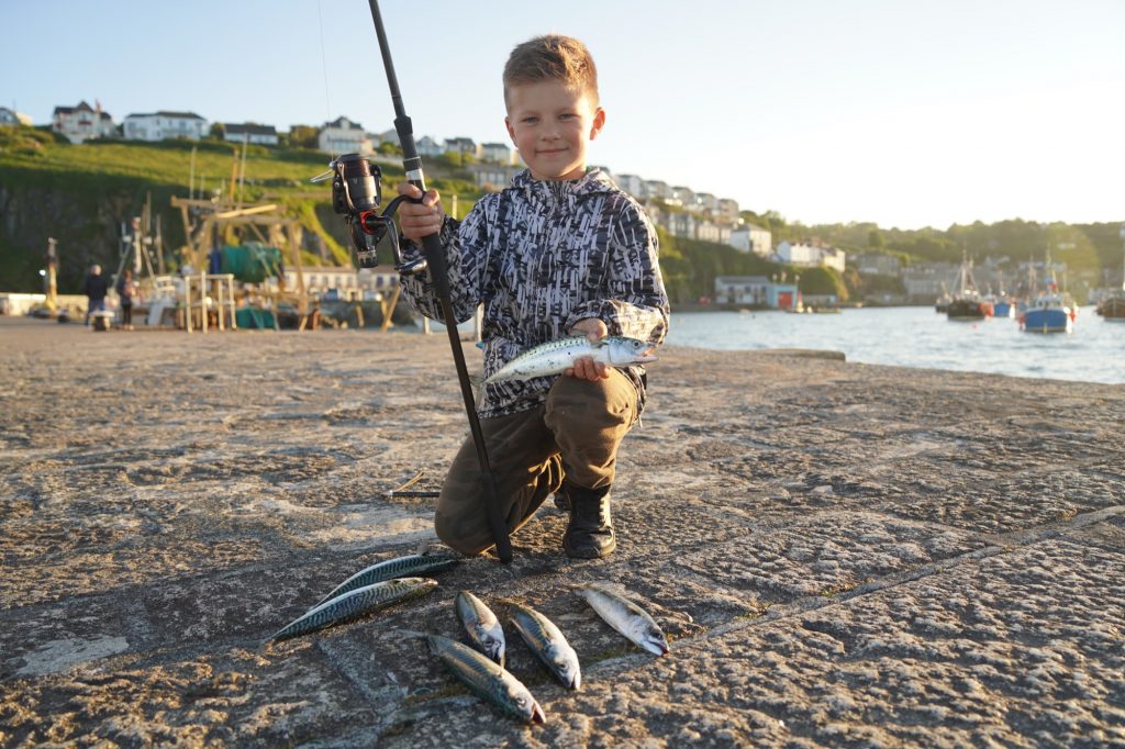 mackerel fishing with a beach caster
